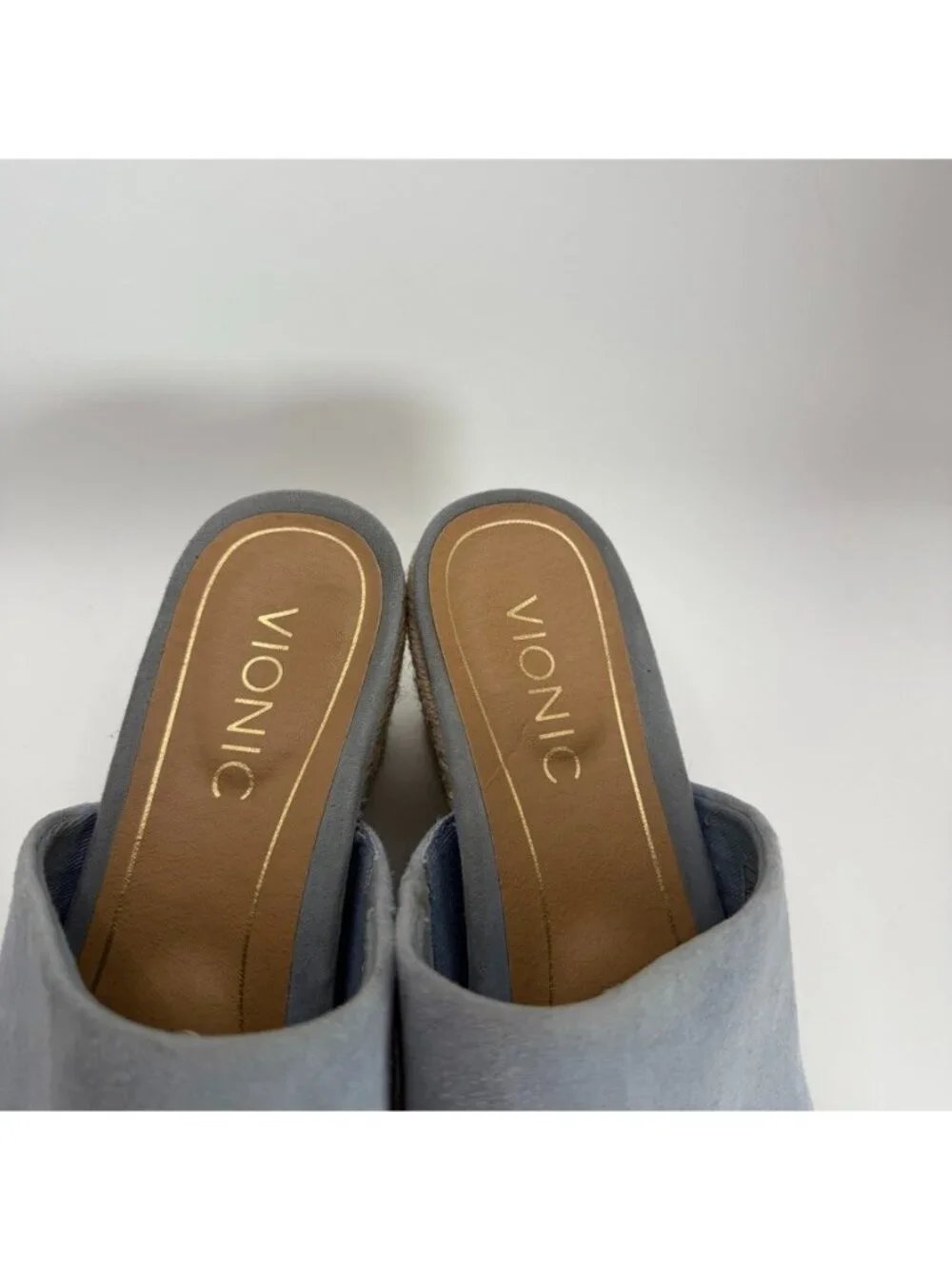 Vionic Tulum Kadyn Espadrille Wedge Slide Sandal Women Size 6 Blue Suede